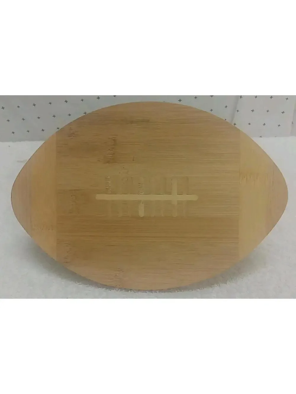 2 Football Bamboo Cutting Boards Game Day Cheese/Snack Board 9.5” X 6.25”